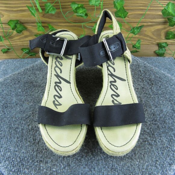Skechers Women's Ankle Strap Black Fabric Size 8M Gently Used 2025 - Picture 2 of 6